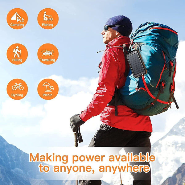 New 20000 mAh Dual USB Portable Solar Power Bank Dual USB Charger With Flashlight