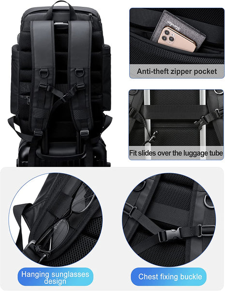 New Large Capacity Anti-Theft 17 Inch Laptop Bag Carry On Outdoor Travel Backpack With USB Port Shoe Pocket For Hiking Camping