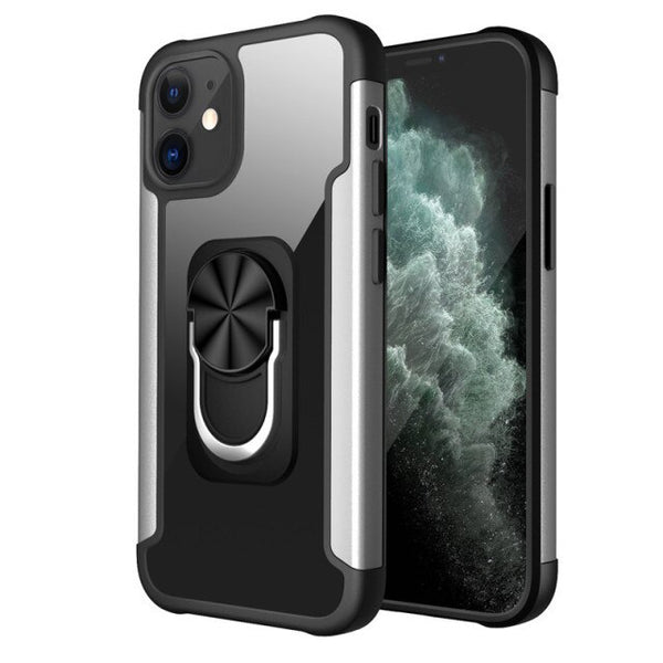 New PC+TPU Ring Magnetic Holder Anti-Fall Armor Case For iPhone 12 Series