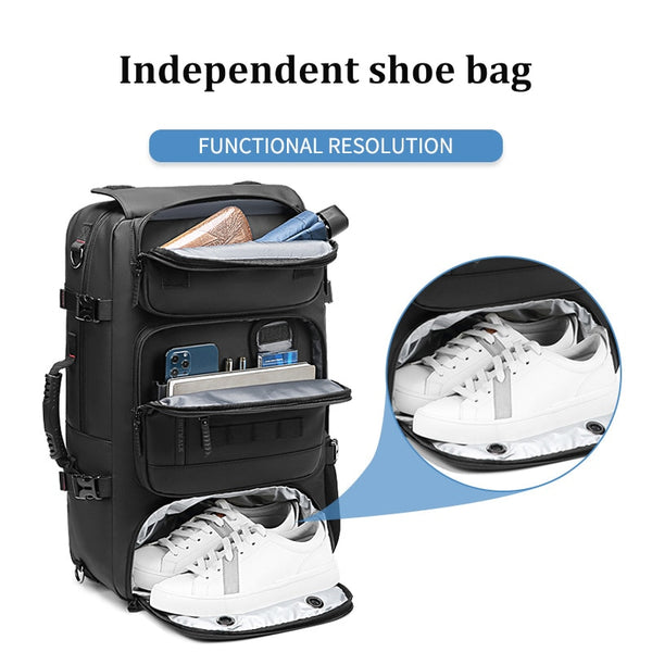 New 17 Inch Large Capacity Mountaineer Water-Repellent Outdoor Travels Backpack W/ Shoe Compartment USB Port