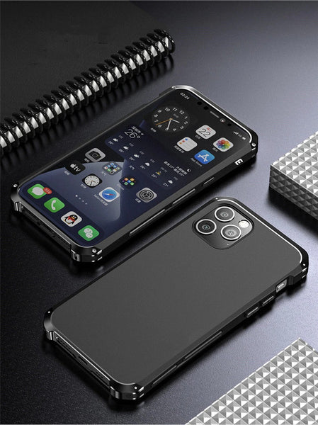 New Luxury Design Shockproof Aluminum Metal + PC Slim Bumper Cover Case iPhone 16 15 14 Pro Max Series