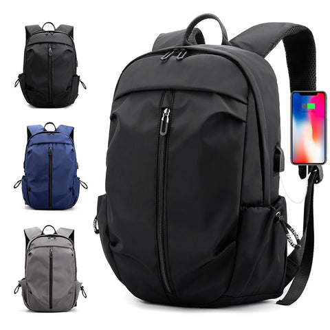 New Nylon Water-Resistant Travel Backpack Laptop Bag With USB Port