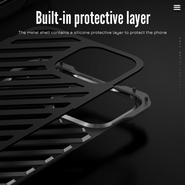 New 3D Metallic Armor Protective Frame Cover Case Bumper With Lens Cover For iPhone 15 14 13 Series