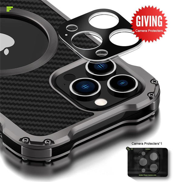 New Carbon Fiber Ultra Thin Metallic Bumper Case Cover W/ Lens Protection For iPhone 15 14 13 Series