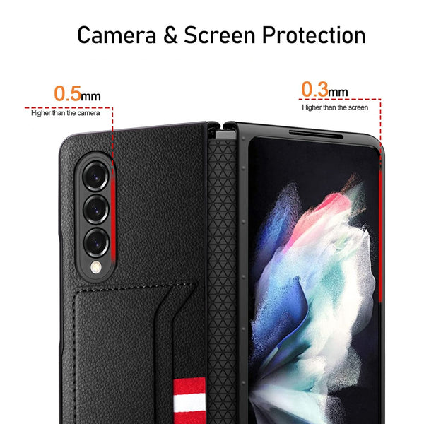 New Leather Cover Credit Card Slot Pocket Case For Samsung Galaxy Z Fold 4 3 Series