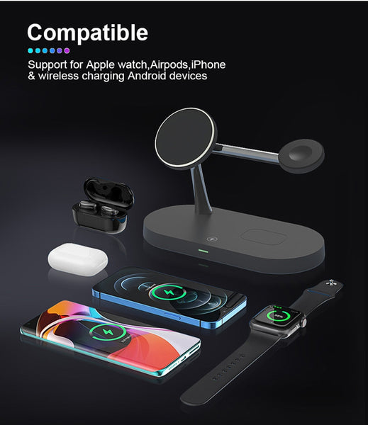 New 3-in-1 Fast Charging Wireless QI Charger Station For iPhones Apple Watch Airpods