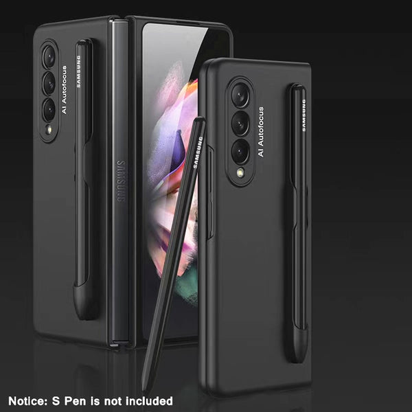 New Protective Leather Bumper Cover Case With Pen Slot For Samsung Galaxy Z Fold 3 Series