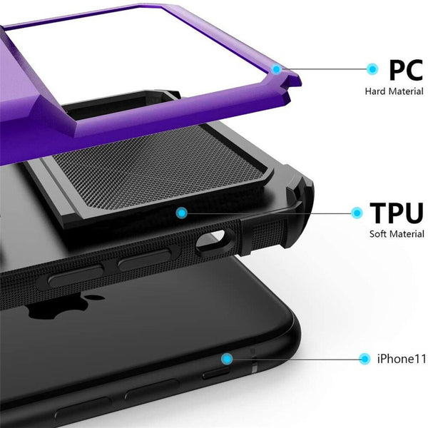 New Protective Drop-Resistance Case With Hidden Credit Card Slot For iPhone 14 13 12 Pro Max Series