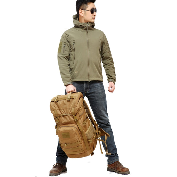 New Large Capacity Water Repellent Military-Styled Mountaineer Backpack For Hiking Camping Travel