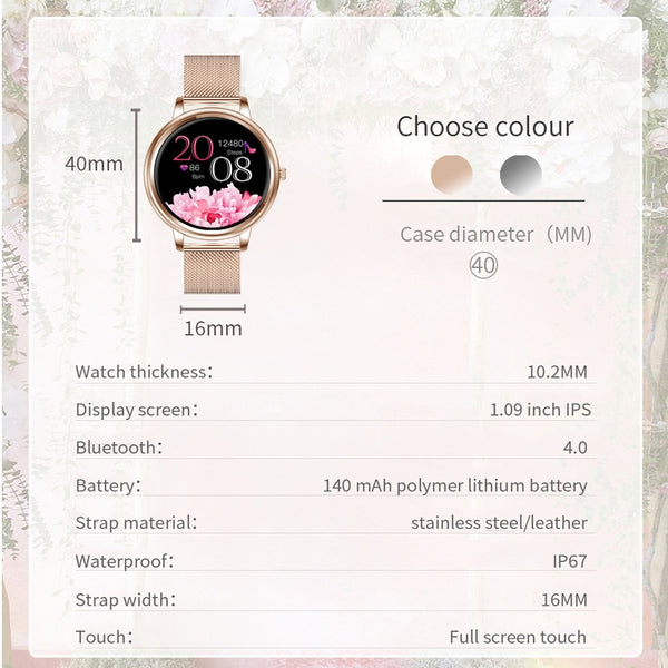 New Inteligent Full Touch Screen Women's Fitness Tracker Sport Smart Watch For Android IOS
