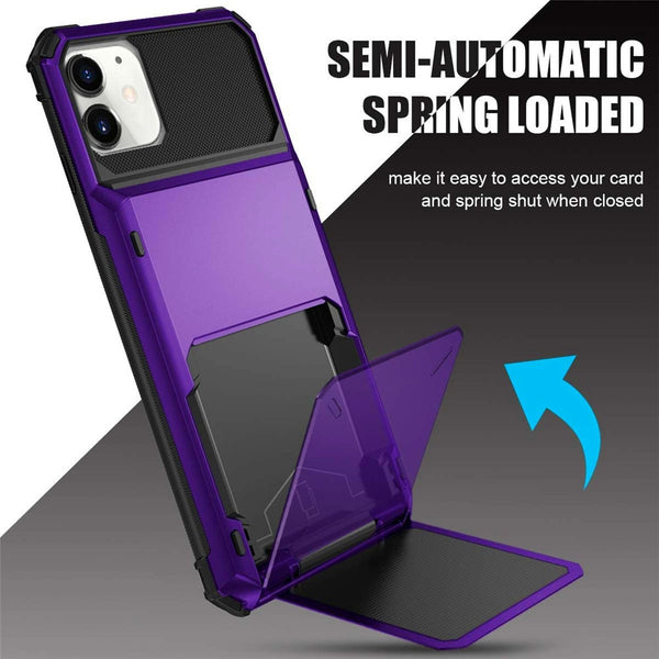 New Protective Drop-Resistance Case With Hidden Credit Card Slot For iPhone 14 13 12 Pro Max Series