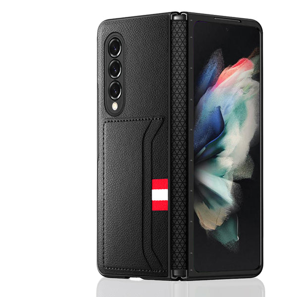 New Leather Cover Credit Card Slot Pocket Case For Samsung Galaxy Z Fold 4 3 Series