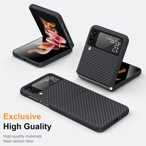 New Ultra Thin Carbon Fiber Bumper Cover Case For Samsung Galaxy Flip 4 3 Series