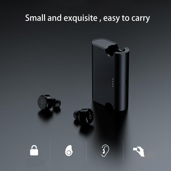 New True Wireless Earbuds Twins Bluetooth 4.2 Earphone Stereo with Magnetic Charger Box Case for Mobile Phones.