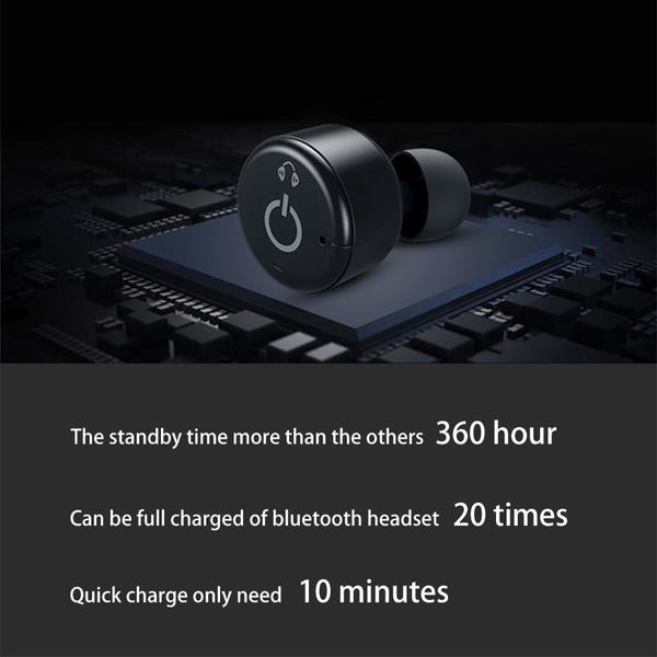 New True Wireless Earbuds Twins Bluetooth 4.2 Earphone Stereo with Magnetic Charger Box Case for Mobile Phones.