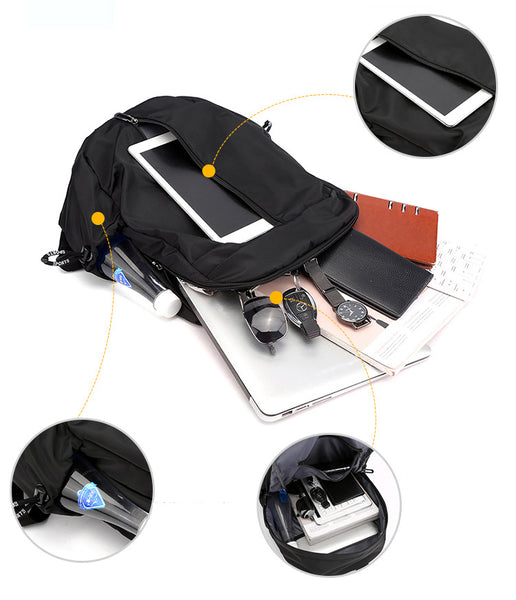 New Nylon Water-Resistant Travel Backpack Laptop Bag With USB Port