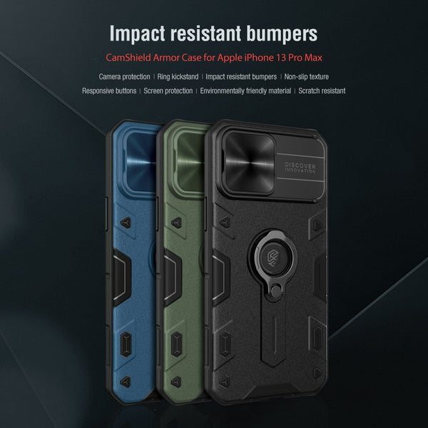 New Protective Armor Bumper Case With Finger Ring Holder Camera Lense Protection For iPhone 15 13 12 Series