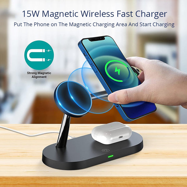 New 3-in-1 Fast Charging Wireless QI Charger Station For iPhones Apple Watch Airpods