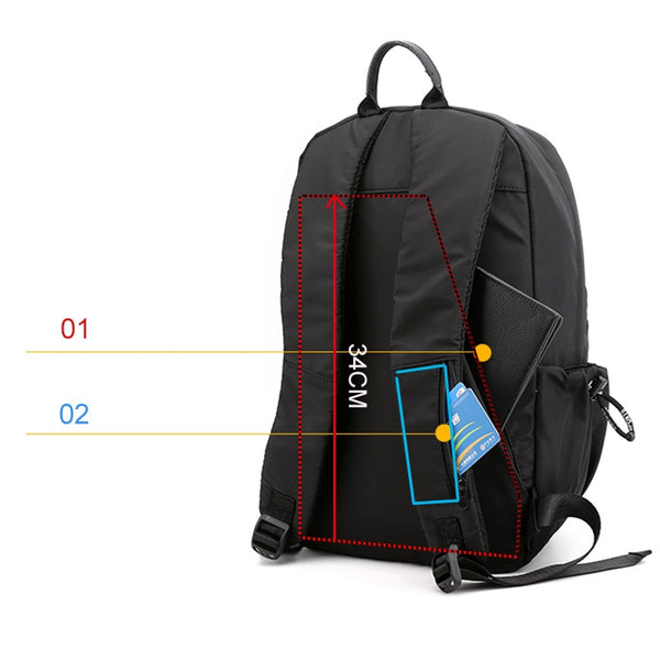 New Nylon Water-Resistant Travel Backpack Laptop Bag With USB Port