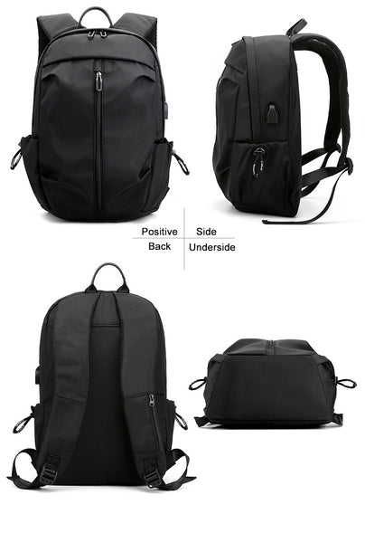 New Nylon Water-Resistant Travel Backpack Laptop Bag With USB Port