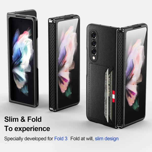 New Leather Cover Credit Card Slot Pocket Case For Samsung Galaxy Z Fold 4 3 Series