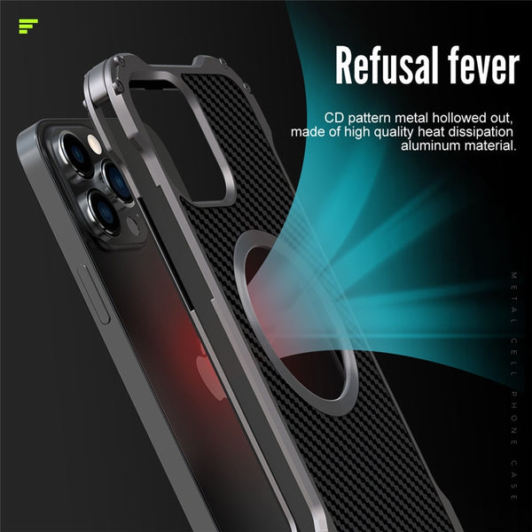 New Carbon Fiber Ultra Thin Metallic Bumper Case Cover W/ Lens Protection For iPhone 15 14 13 Series