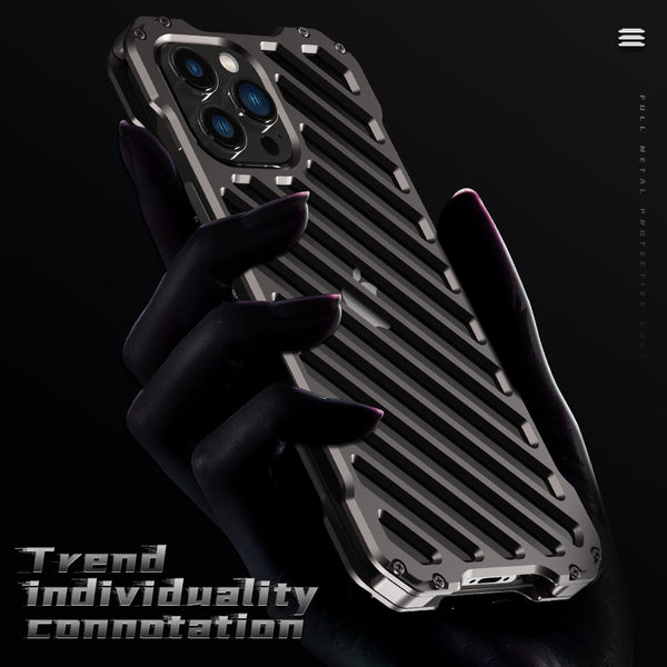 New 3D Metallic Armor Protective Frame Cover Case Bumper With Lens Cover For iPhone 15 14 13 Series