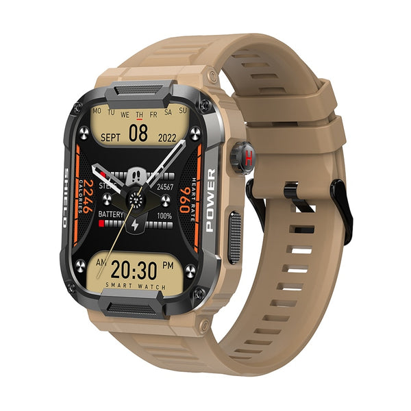 New IP68 Water Resistant Rugged Outdoor Sports Fitness Tracker Smart Watch With Bluetooth Calling
