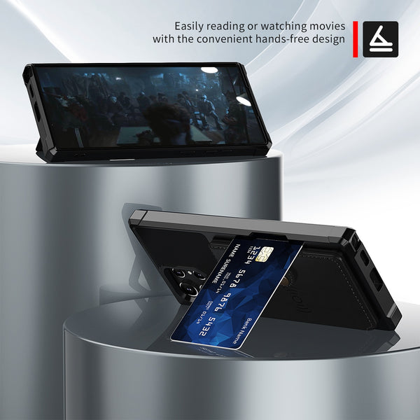 New Flip Wallet Credit Card Slot Protective Armor Case For Samsung Galaxy S25 S24 Plus Ultra Series