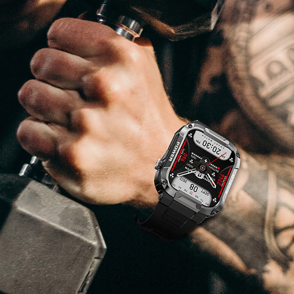 New IP68 Water Resistant Rugged Outdoor Sports Fitness Tracker Smart Watch With Bluetooth Calling