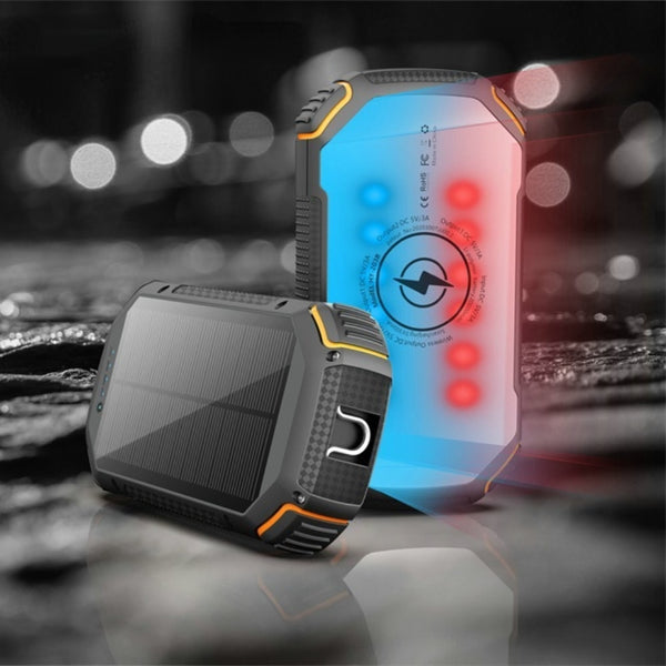New 50000mAh Wireless Solar Portable Compact Fast Charger External Battery Power Bank With Flashlight For Travel Camping