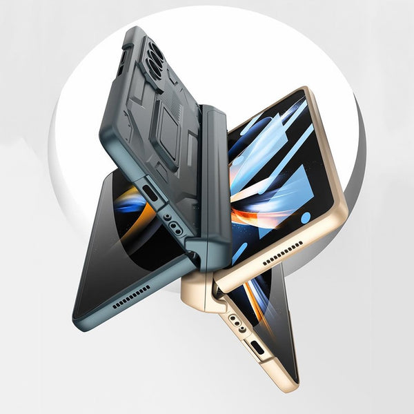 New Protective Hinge Case With Pen Slide Slot For Samsung Galaxy Z Fold 3 4 Series