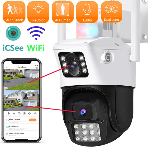New 8MP Dual Screen Light Modes Outdoor Security Surveillance Camera With AI Auto Tracking