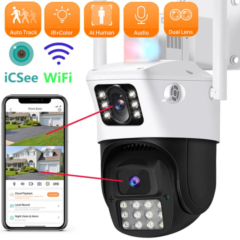 New 8MP Dual Screen Light Modes Outdoor Security Surveillance Camera With AI Auto Tracking
