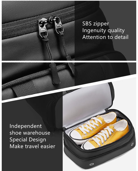 New Large Capacity Multifunctional Outdoor Travel 15 Inch Laptop Bag Backpack With USB Port Shoe Compartment