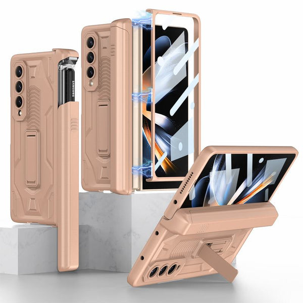 New Protective Hinge Case With Pen Slide Slot For Samsung Galaxy Z Fold 3 4 Series