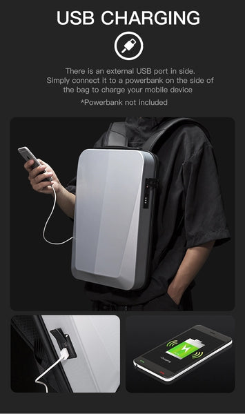 New 15.6 Inch Ultra Slim Hard Shell Anti-Theft Backpack Business Travel Laptop Bag With USB Port
