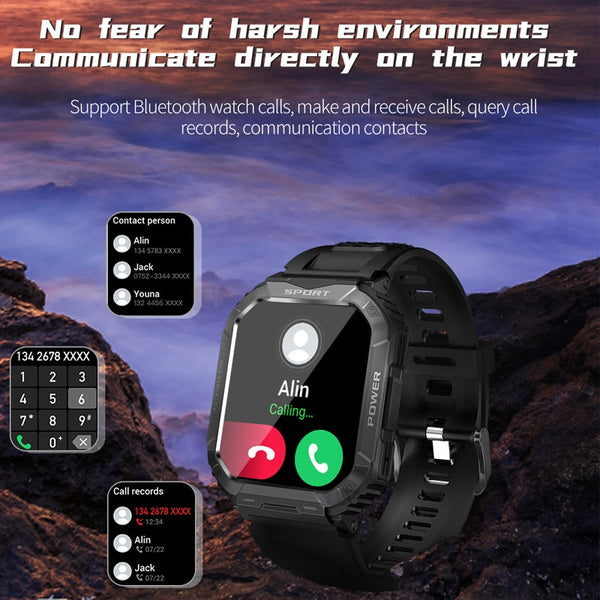 New Impact-Resistant Outdoor Multisport Fitness Tracker Smart Watch For Android IOS