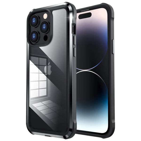 New Super Compact Heavy Duty Metallic Case Armor For iPhone 14 13 Plus Pro Max Series