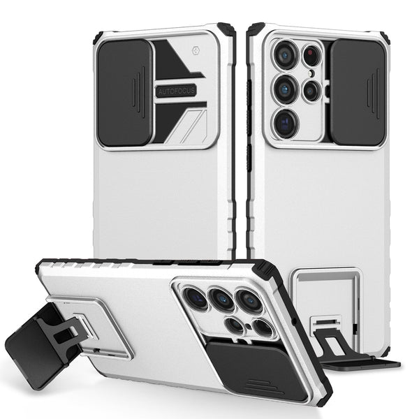 New Super Compact Protective Ring Holder Kickstand Case Bumper With Camera Slide For Samsung Galaxy S25 S24 Plus Ultra Series