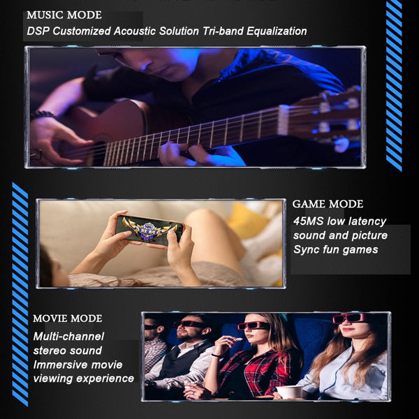 New Mechanical Style True Wireless Bluetooth 5.3 Noise-Cancelling Stereo Gaming Headphones Sports Earbuds With Microphone