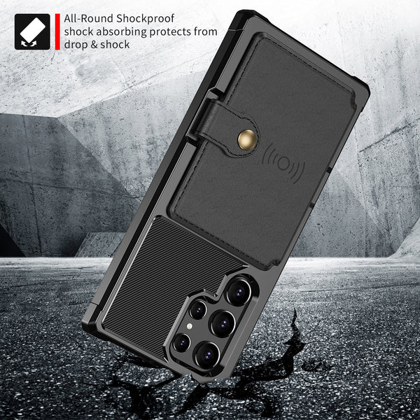 New Flip Wallet Credit Card Slot Protective Armor Case For Samsung Galaxy S25 S24 Plus Ultra Series