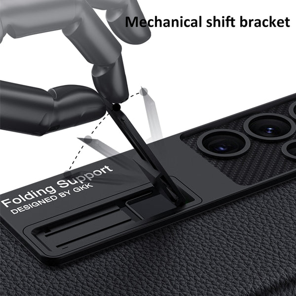 New Ultra Slim Protective Leather Case Bumper With Kickstand For Samsung Galaxy S23 Plus Ultra Series