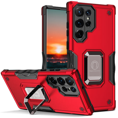 New Amor Case Drop Resistant Bumper With Magnetic Metal Ring Kickstand For Samsung Galaxy S23 S22 & Flip 3 4 Series