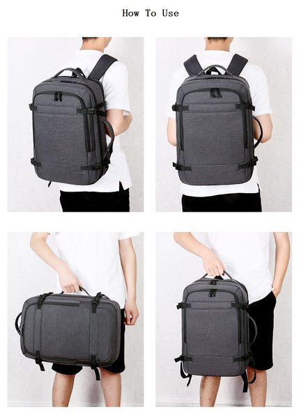 New Large Capacity Multifunctional Business Travel Water-Resistant Backpack Laptop Bag With USB Port