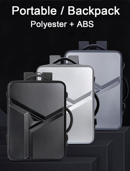 New Hard Shell Water-Resistant Business Travel Backpack Laptop Bag With Expandable Capacity