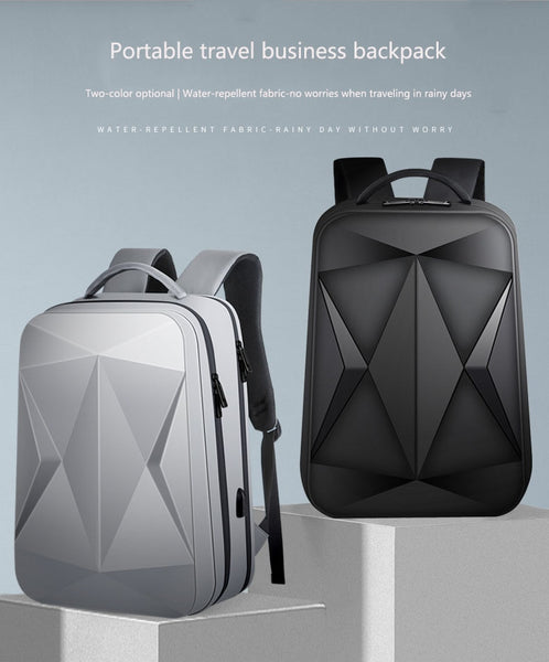 New 17.3 Inch Super Compact Hard Shell Water Resistant Travel Backpack Laptop Bag With USB Port