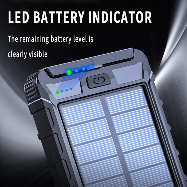 New Large Capacity 80000mAh Outdoor Solar Power Bank External Charger With Flashlight For Travel Camping