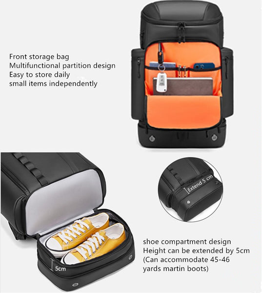 New Large Capacity Multifunctional Outdoor Travel 15 Inch Laptop Bag Backpack With USB Port Shoe Compartment