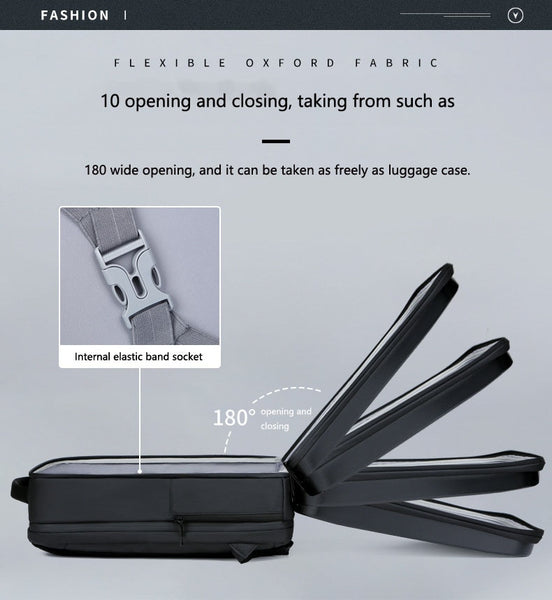 New 17.3 Inch Super Compact Hard Shell Water Resistant Travel Backpack Laptop Bag With USB Port